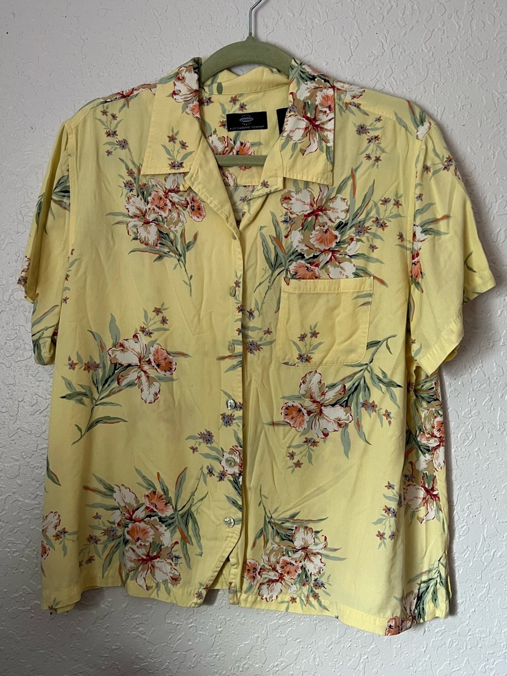 Liz Claiborne Yellow Floral Button-Down Shirt